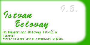 istvan belovay business card